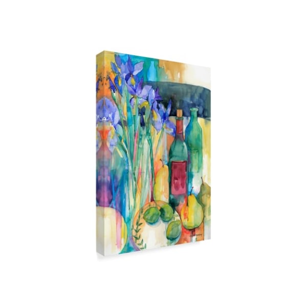 Annelein Beukenkamp 'Table Scape With Irises' Canvas Art,30x47